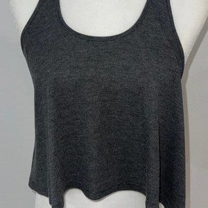 Racer Back Dark Grey Crop Top